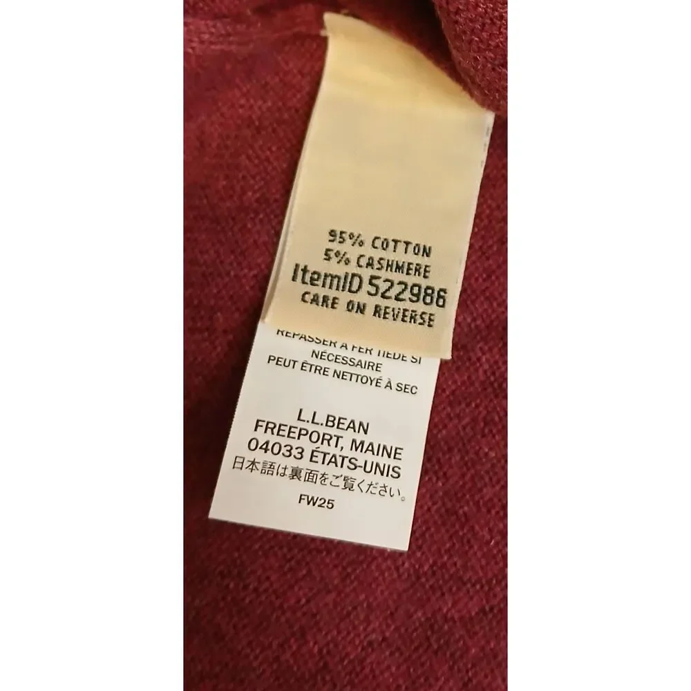 L.L bean womens plus size 2xl boxy sweater summer spring cotton cashmere